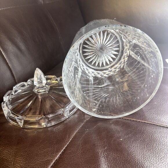 St George Lead Crystal 24% Biscuit Barrel/ Ice Bucket 6lb 8 1/2 X 5 - Picture 4 of 4